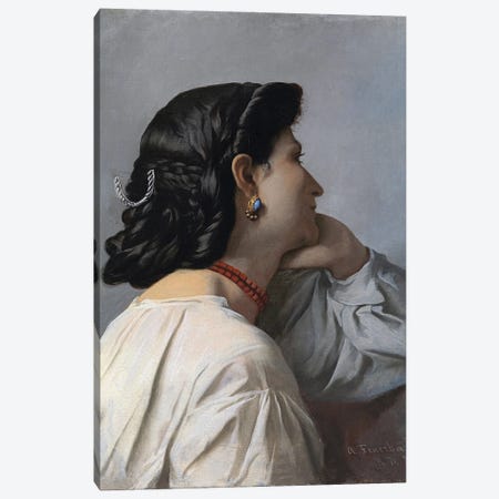 "Iphigenie" Head Of Woman, 1870 Canvas Print #BMN12873} by Anselm Feuerbach Art Print