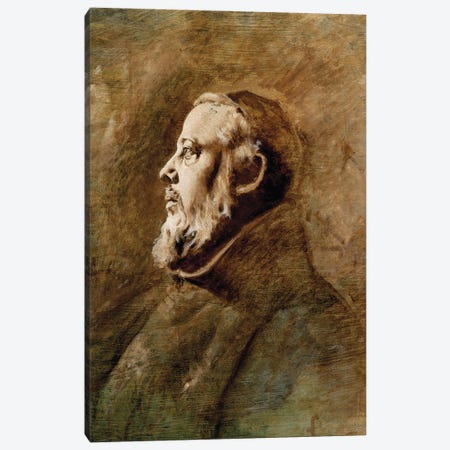 Bust Portrait Of A Monk In Profile Canvas Print #BMN12875} by Anselm Feuerbach Canvas Art