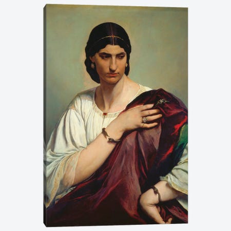 Portrait Of A Roman Woman) Canvas Print #BMN12879} by Anselm Feuerbach Canvas Print