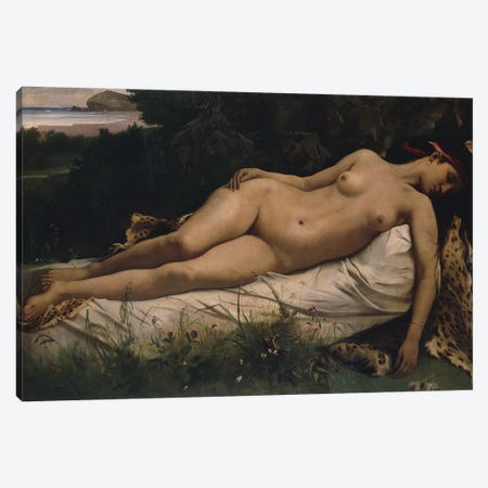 Recumbent Nymph, 1870 Canvas Print #BMN12880} by Anselm Feuerbach Canvas Artwork
