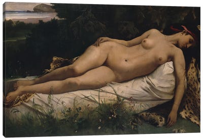 Recumbent Nymph, 1870 Canvas Art Print