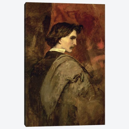 Self Portrait, C.1860 Canvas Print #BMN12881} by Anselm Feuerbach Canvas Artwork