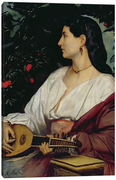 The Mandolin Player, 1865 Canvas Art Print