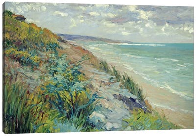 Cliffs by the sea at Trouville  Canvas Art Print - Impressionism Art