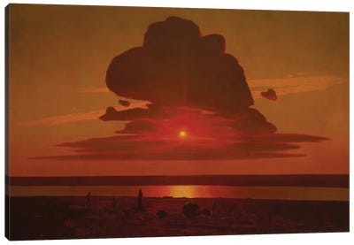 Red Sunset On The Dnieper Canvas Art Print