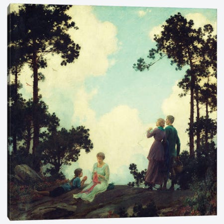 Under The Pines, 1916 Canvas Print #BMN12900} by Charles Courtney Curran Canvas Print