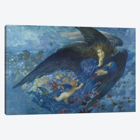 Night With Her Train Of Stars, 1912 Canvas Print #BMN12902} by Edward Robert Hughes Canvas Print