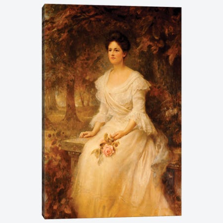 Portrait Of A Lady, 1902 Canvas Print #BMN12904} by Edward Robert Hughes Canvas Art
