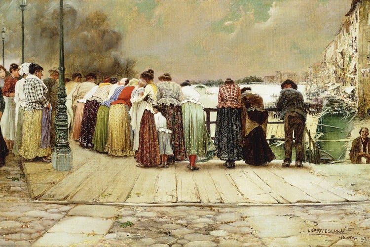 On The Bridge, 1893 by Enrique Serra wall art
