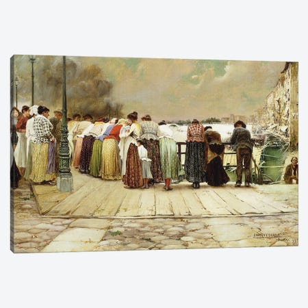 On The Bridge, 1893 Canvas Print #BMN12908} by Enrique Serra Canvas Print
