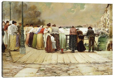 On The Bridge, 1893 Canvas Art Print