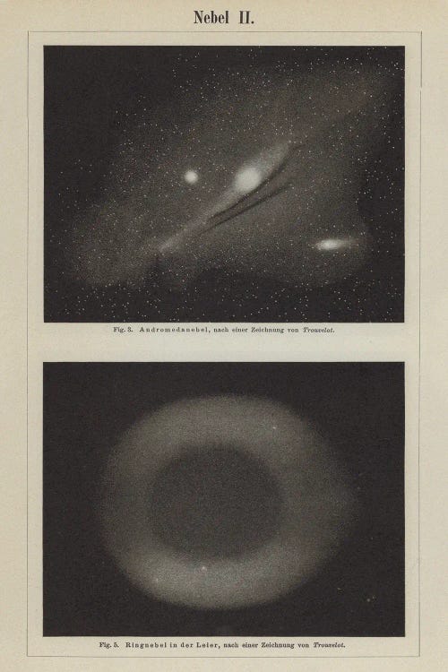 Views Of The Andromeda Nebula And The Ring Nebula In The Constellation Lyra