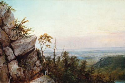 Rocks And Landscape by Frederic Edwin Church framed wall art