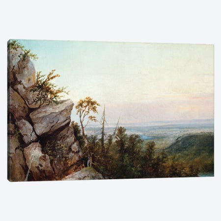 Rocks And Landscape Canvas Print #BMN12913} by Frederic Edwin Church Canvas Artwork