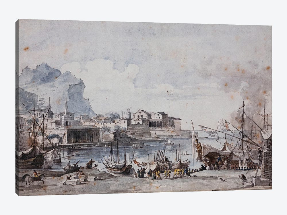 A View Of The Port Of Palermo, 1777 by Henri Eugene Augustin Le Sidaner 1-piece Art Print