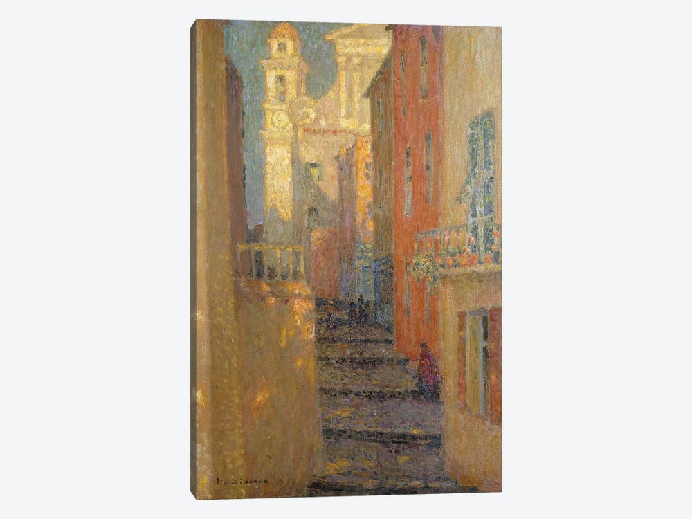 La Rue De L'Eglise by Henri Eugene Augustin Le Sidaner 1-piece Canvas Art Print