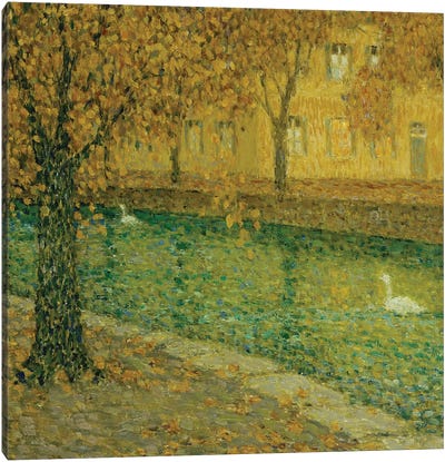 Le Canal, Annecy, 1936 Canvas Art Print - Post-Impressionism Art