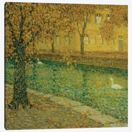 Le Canal, Annecy, 1936 Canvas Print #BMN12927} by Henri Eugene Augustin Le Sidaner Canvas Art