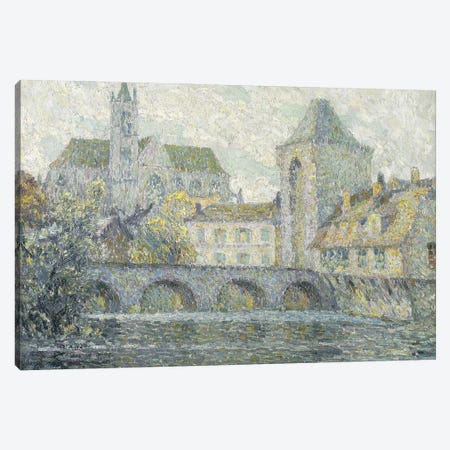 Moret Landscape, The Bridge, 1918 Canvas Print #BMN12930} by Henri Eugene Augustin Le Sidaner Canvas Art