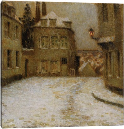 Neige, Montmartre Canvas Art Print - Post-Impressionism Art