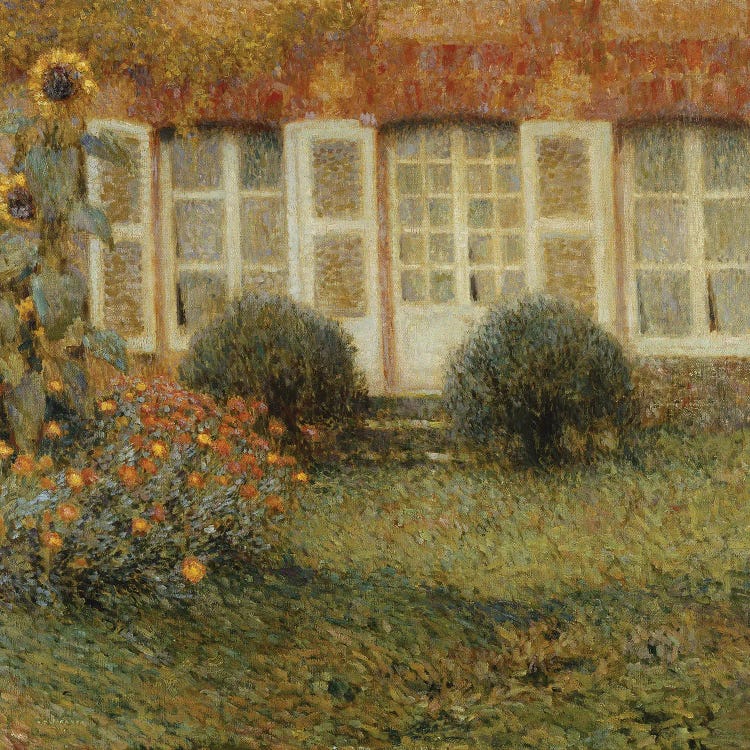 Pavilion House With Sunflowers