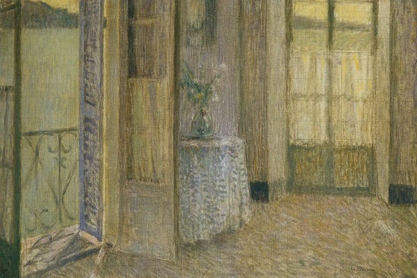 Henri Eugene Augustin Le Sidaner: The Blue Room, Villefranche Sur Mer by Henri Eugene Augustin Le Sidaner