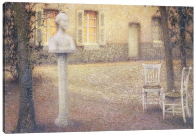 The Bust In The Garden At Twilight Canvas Art Print - Post-Impressionism Art