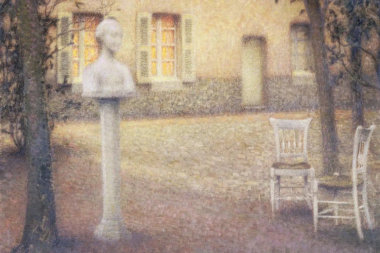 The Bust In The Garden At Twilight