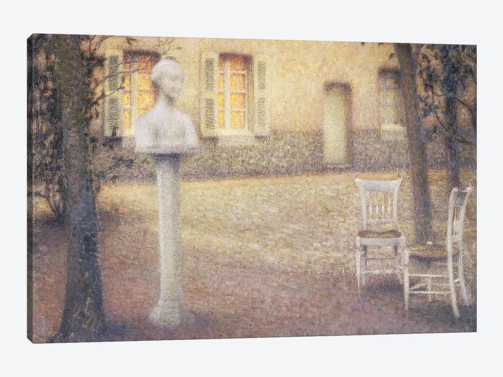 The Bust In The Garden At Twilight by Henri Eugene Augustin Le Sidaner 1-piece Canvas Art