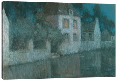 The Canal To Nemours Canvas Art Print - Post-Impressionism Art