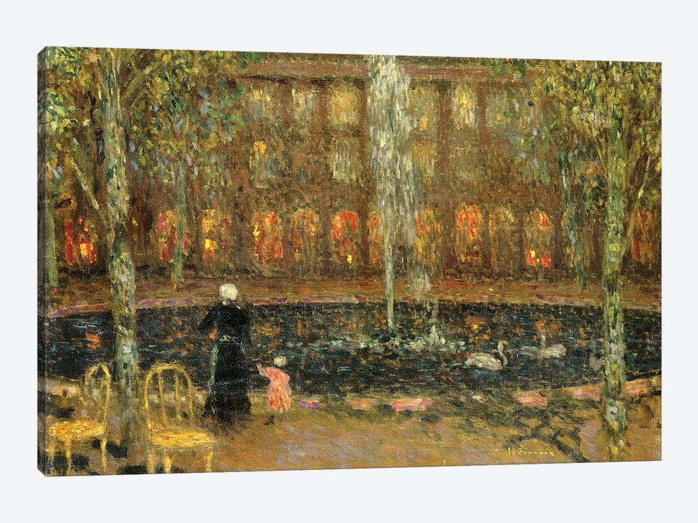 The Pond At The Palais Royal; by Henri Eugene Augustin Le Sidaner 1-piece Canvas Art Print