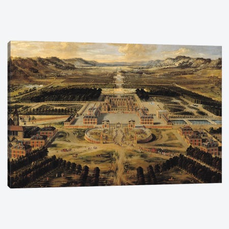 Perspective view of the Chateau, Gardens and Park of Versailles seen from the Avenue de Paris, 1668  Canvas Print #BMN1294} by Pierre Patel Canvas Artwork