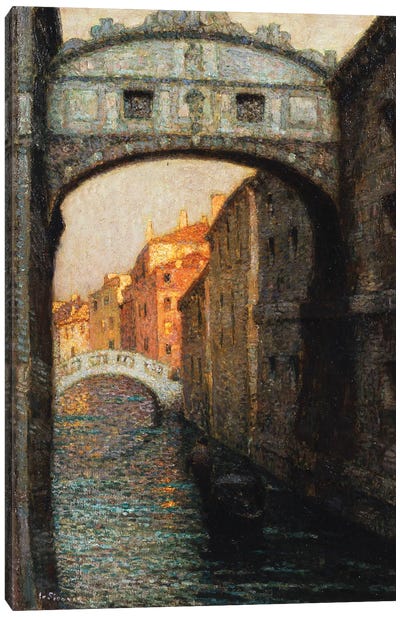 Venice - The Bridge Of Sighs, 1914 Canvas Art Print - Post-Impressionism Art