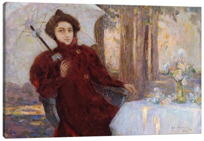 Woman With An Umbrella; Femme A L'Ombrelle, 1896 Canvas Art Print - Post-Impressionism Art