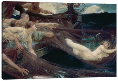 The Sea Maiden, 1894 Canvas Art Print - Mythological Figures