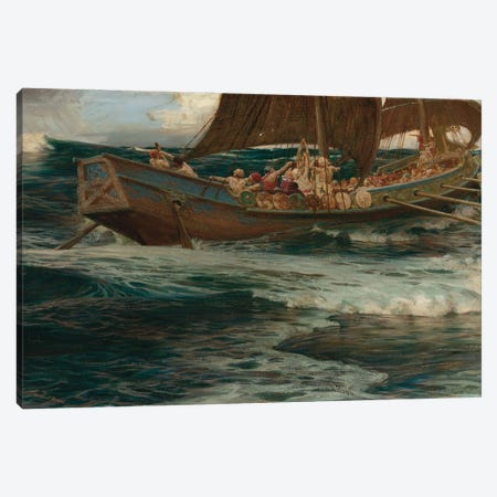 Wrath Of The Sea God Canvas Print #BMN12957} by Herbert James Draper Canvas Art Print
