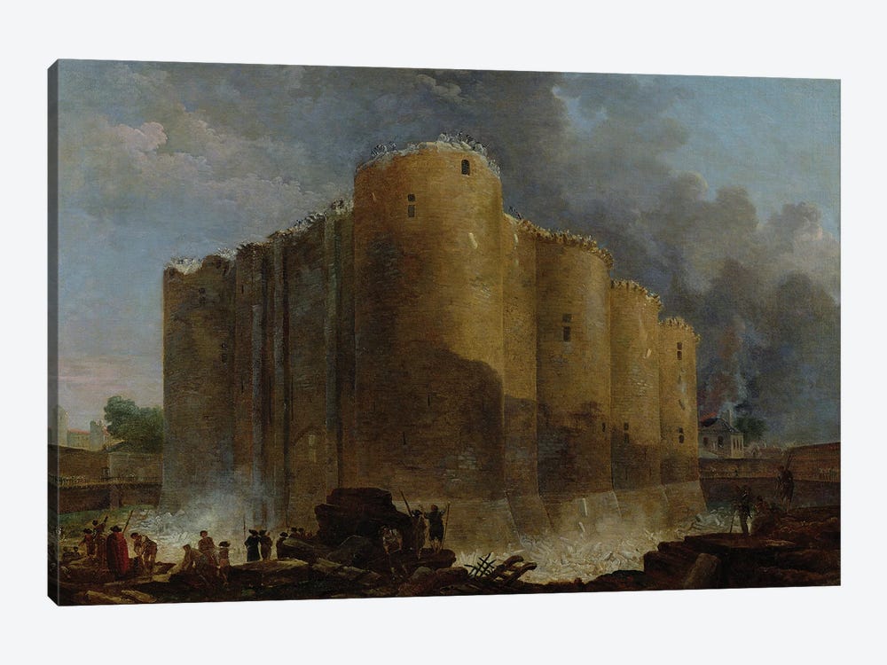 Demolition Of The Bastille, 1789 by Hubert Robert 1-piece Canvas Art Print
