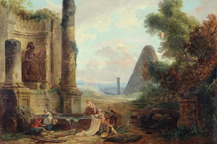 Fountain Of Minerva, Rome, 1772