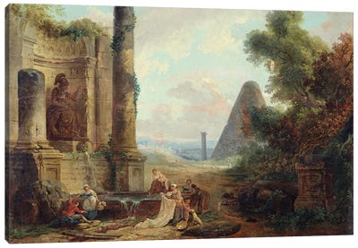 Fountain Of Minerva, Rome, 1772 Canvas Art Print