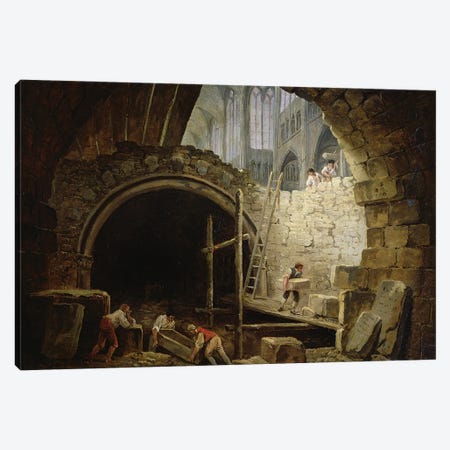 Plundering The Royal Vaults At St. Denis In October 1793 Canvas Print #BMN12963} by Hubert Robert Canvas Print