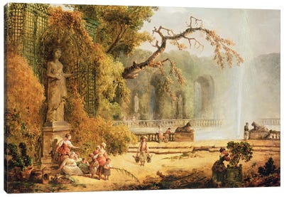 Romantic Garden Scene Canvas Art Print