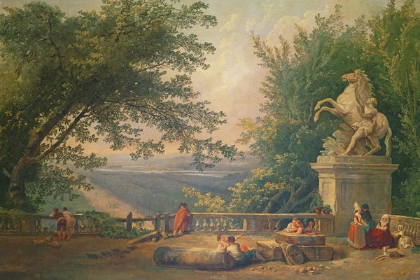 Ancient Ruins: Terrace Ruins In A Park, C.1780 by Hubert Robert