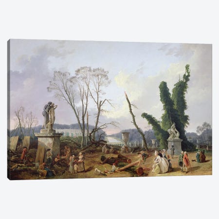 The Gardens Of Versailles Canvas Print #BMN12969} by Hubert Robert Art Print