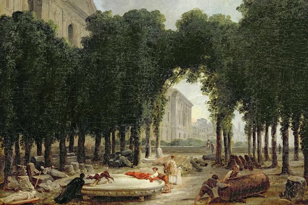 Hubert Robert: The Louvre And The Gardens Of The Infanta, 1798 by Hubert Robert