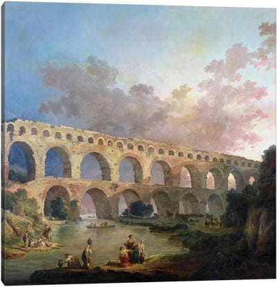 The Pont Du Gard, Nimes, C.1786 Canvas Art Print
