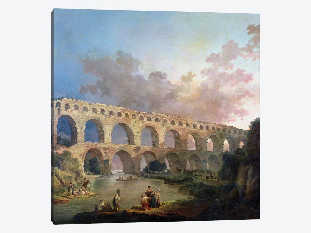 The Pont Du Gard, Nimes, C.1786 by Hubert Robert 1-piece Canvas Art Print