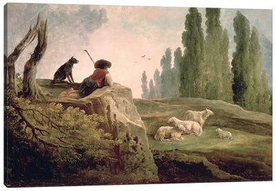 The Shepherd Canvas Art Print - Farmer Art