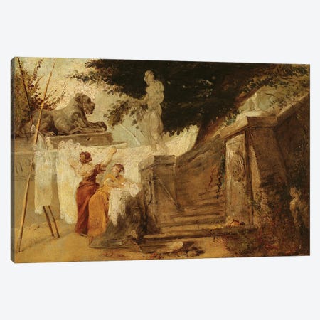 Washerwomen In A Garden, C.1756-61 Canvas Print #BMN12975} by Hubert Robert Canvas Print