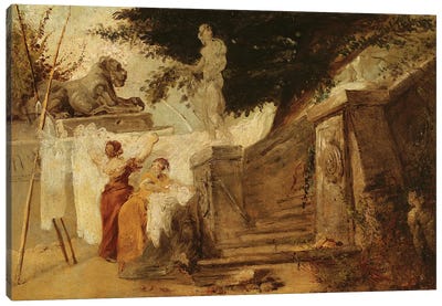 Washerwomen In A Garden, C.1756-61 Canvas Art Print