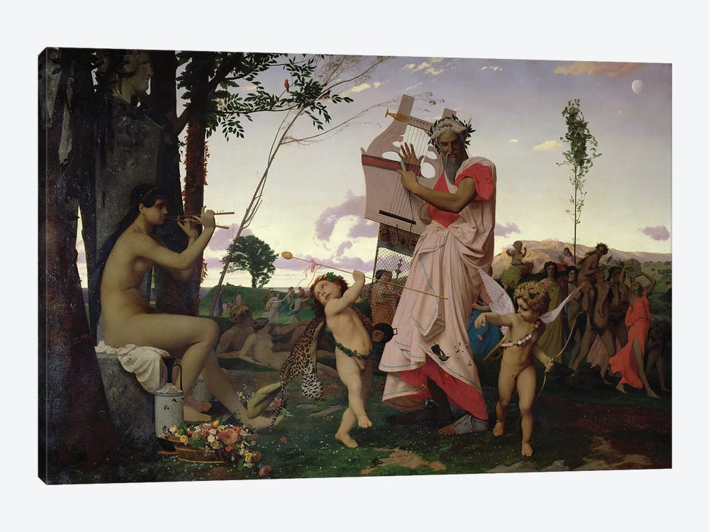 Anacreon, Bacchus And Aphrodite, 1848 by Jean Leon Gerome 1-piece Canvas Wall Art